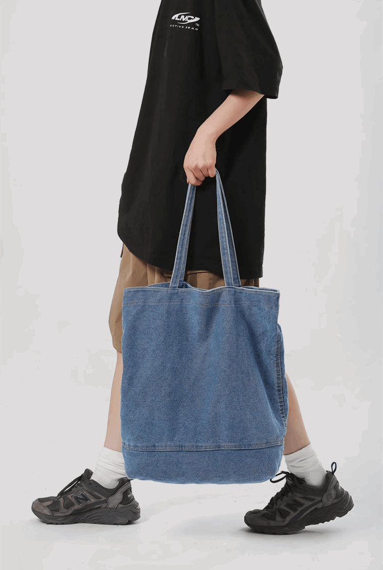 Multi-functional Denim Tote Bag Ideal for Crafting, Shopping, and Weekend Getaways