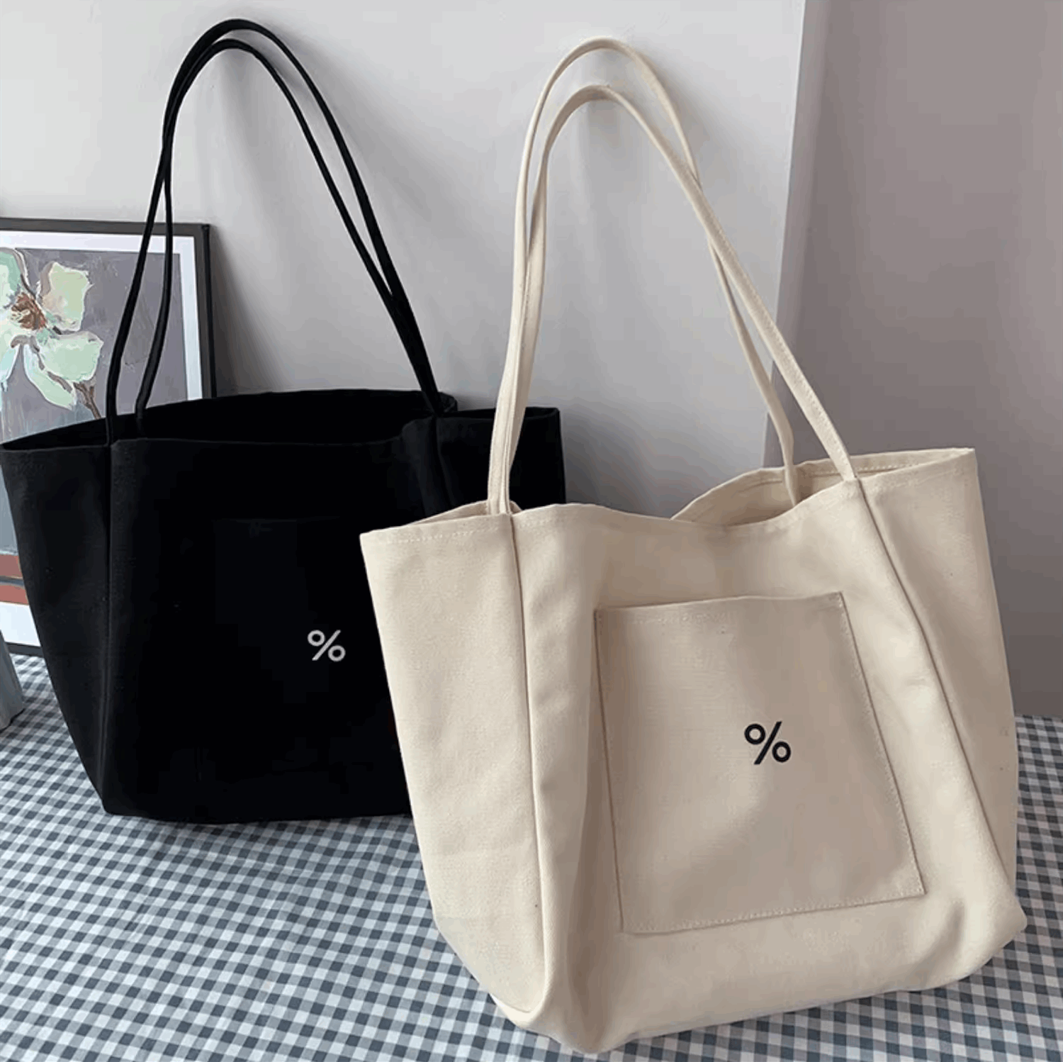 Heavy-Duty Canvas Shopping Bag For Groceries And Travel