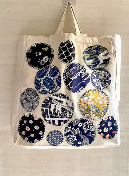 Personalized Durable Tote Bag with Eco-Friendly Materials and Unique Patchwork Design