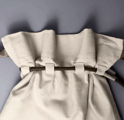 eco-conscious canvas backpack with hand-stitched patchwork for daily use
