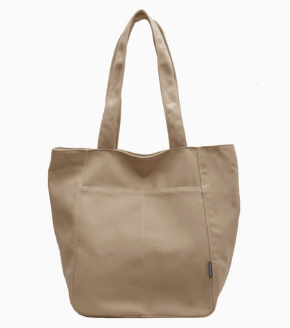 natural canvas shoulder tote