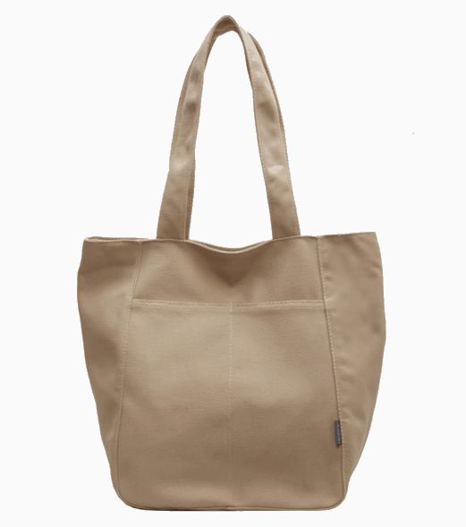 natural canvas shoulder tote