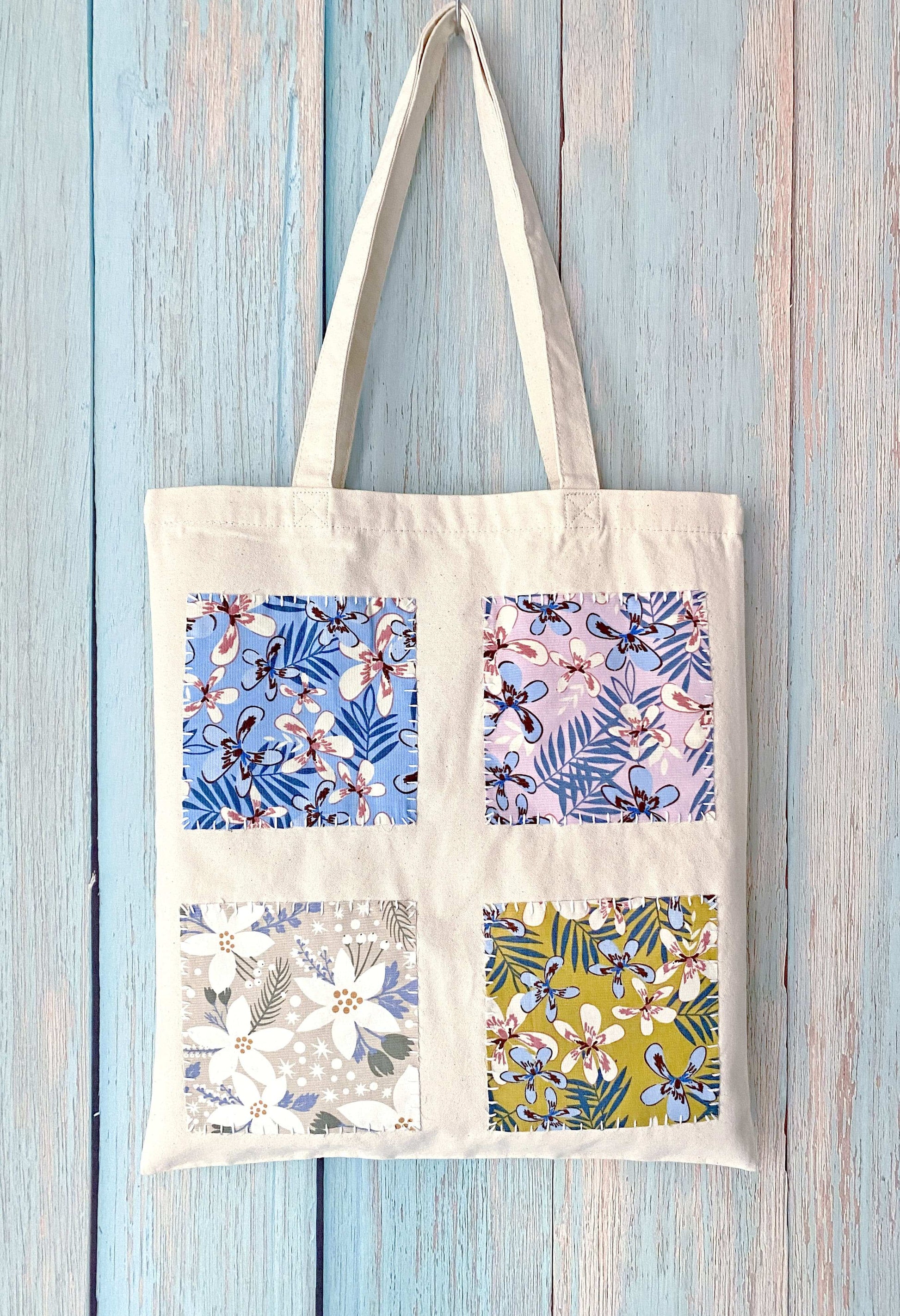 Hand-stitched patchwork tote for stylish women embracing eco-conscious lifestyle