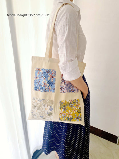 handcrafted patchwork canvas bag as holiday gift