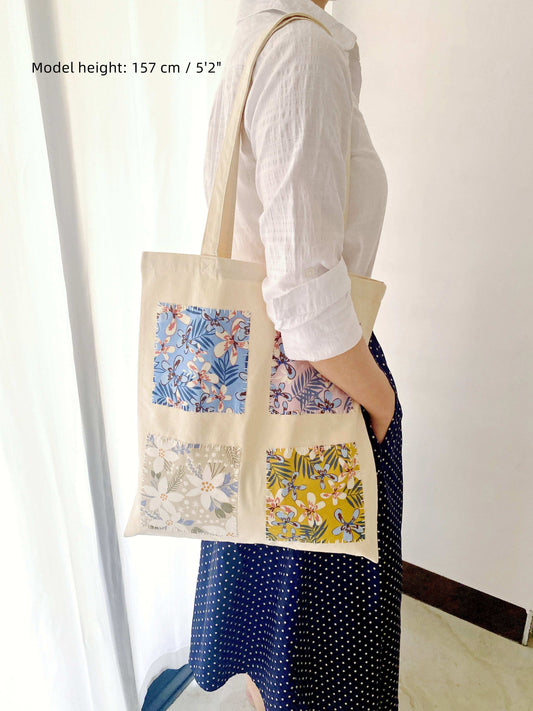 handcrafted patchwork canvas bag as holiday gift