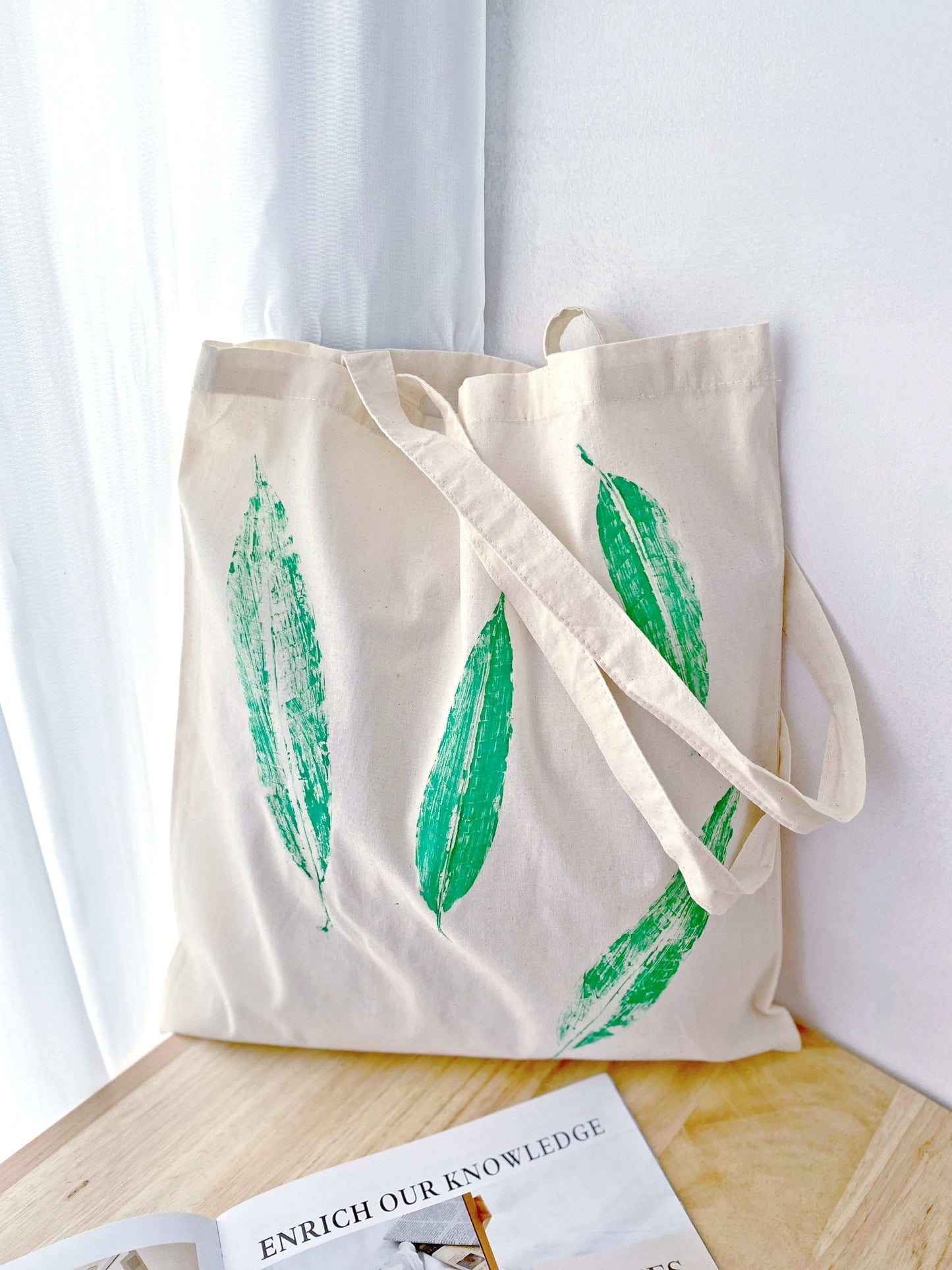 everyday eco-friendly tote with nature pattern