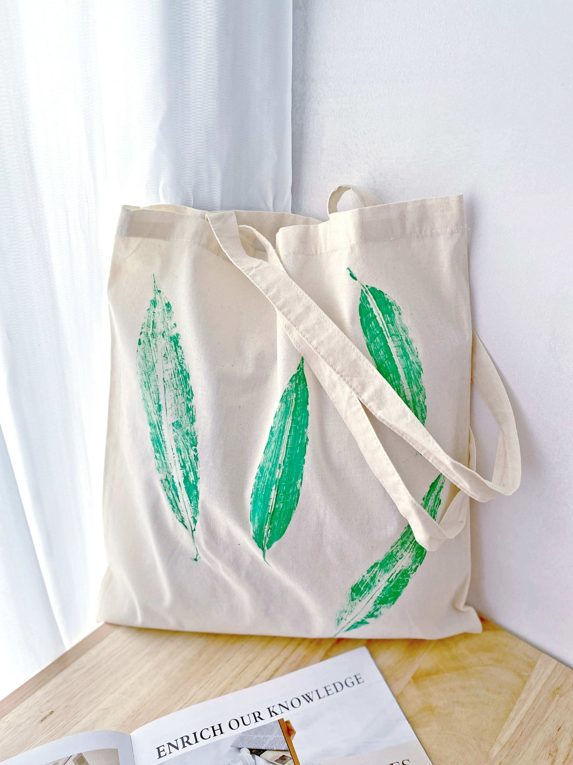 everyday eco-friendly tote with nature pattern