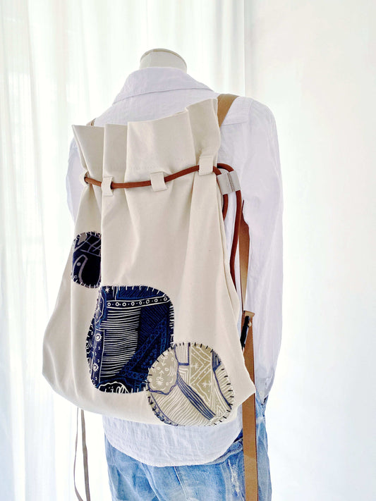 minimalist canvas rucksack for women made from natural sustainable materials
