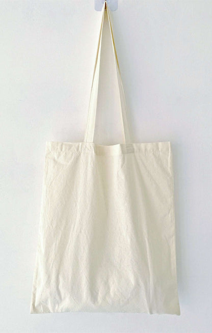 relaxed-style cotton tote bag featuring charming cat illustration