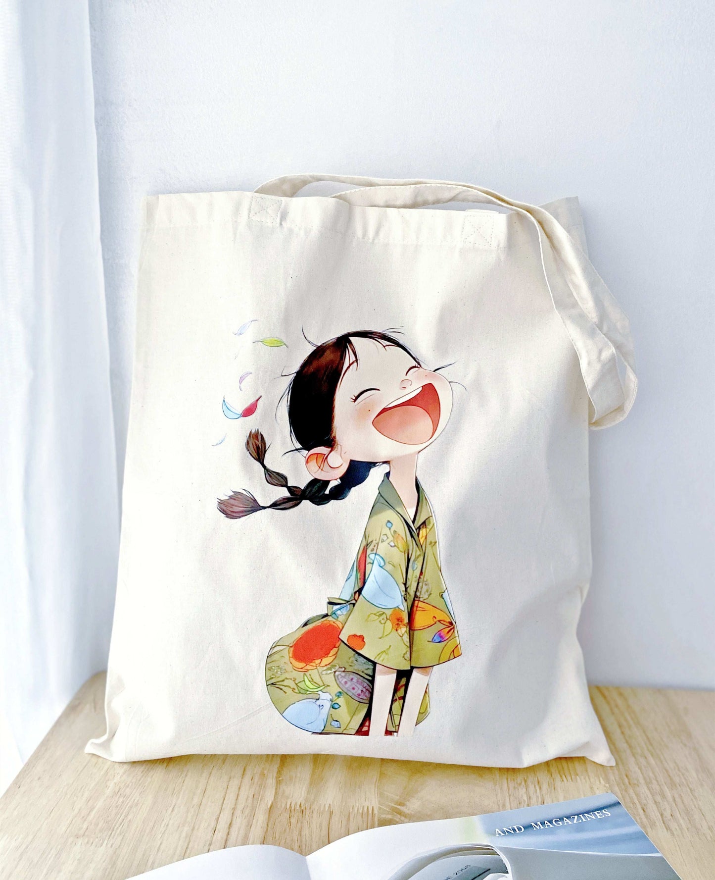 Soft cotton tote for creative women carrying essentials in style.