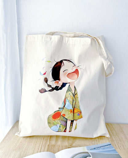 Soft cotton tote for creative women carrying essentials in style.