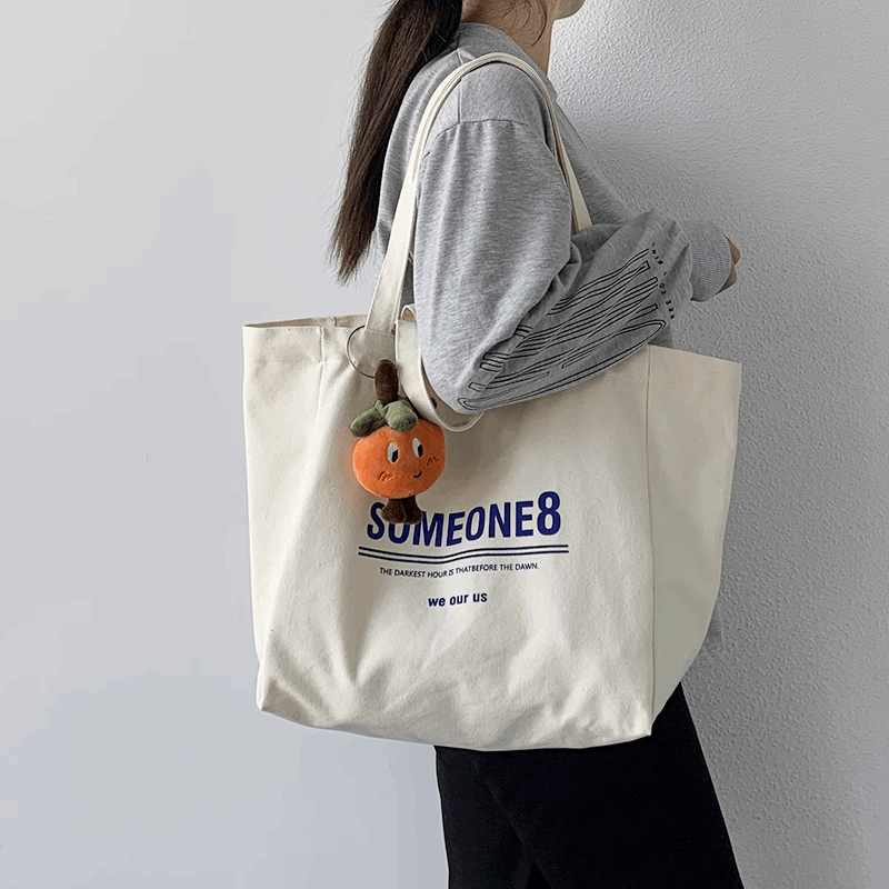 Handmade Embroidery Canvas Tote Bag with Large Storage Capacity