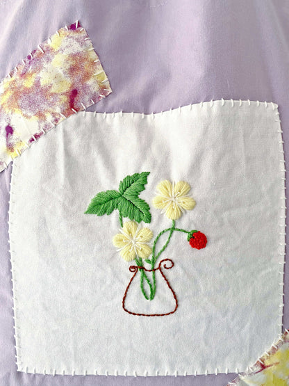 Natural cotton floral tote for women who love slow fashion