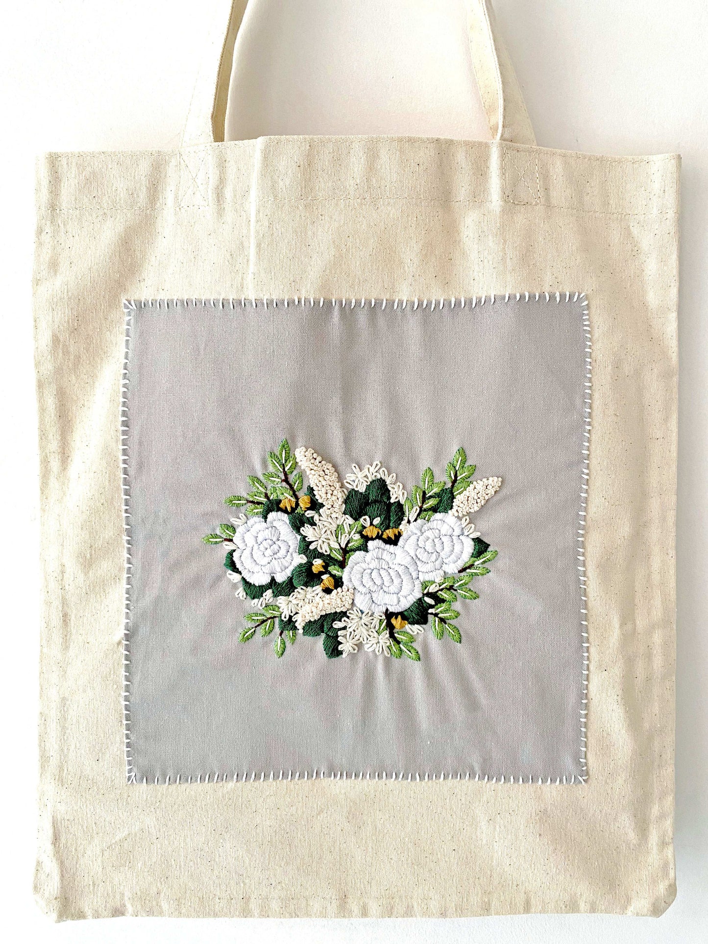 Eco-conscious gift idea: embroidered cotton shoulder bag
