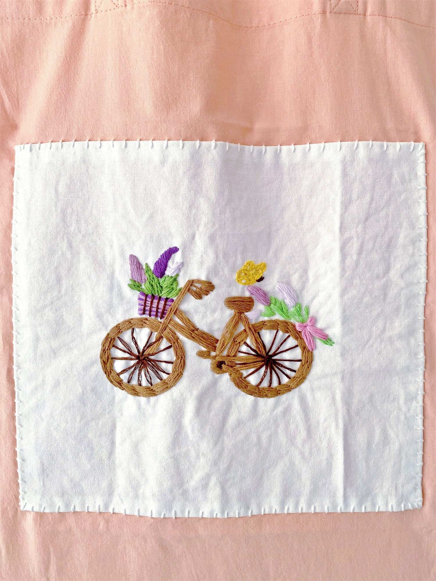 oversized hand stitched flower tote for travel or weekend trips