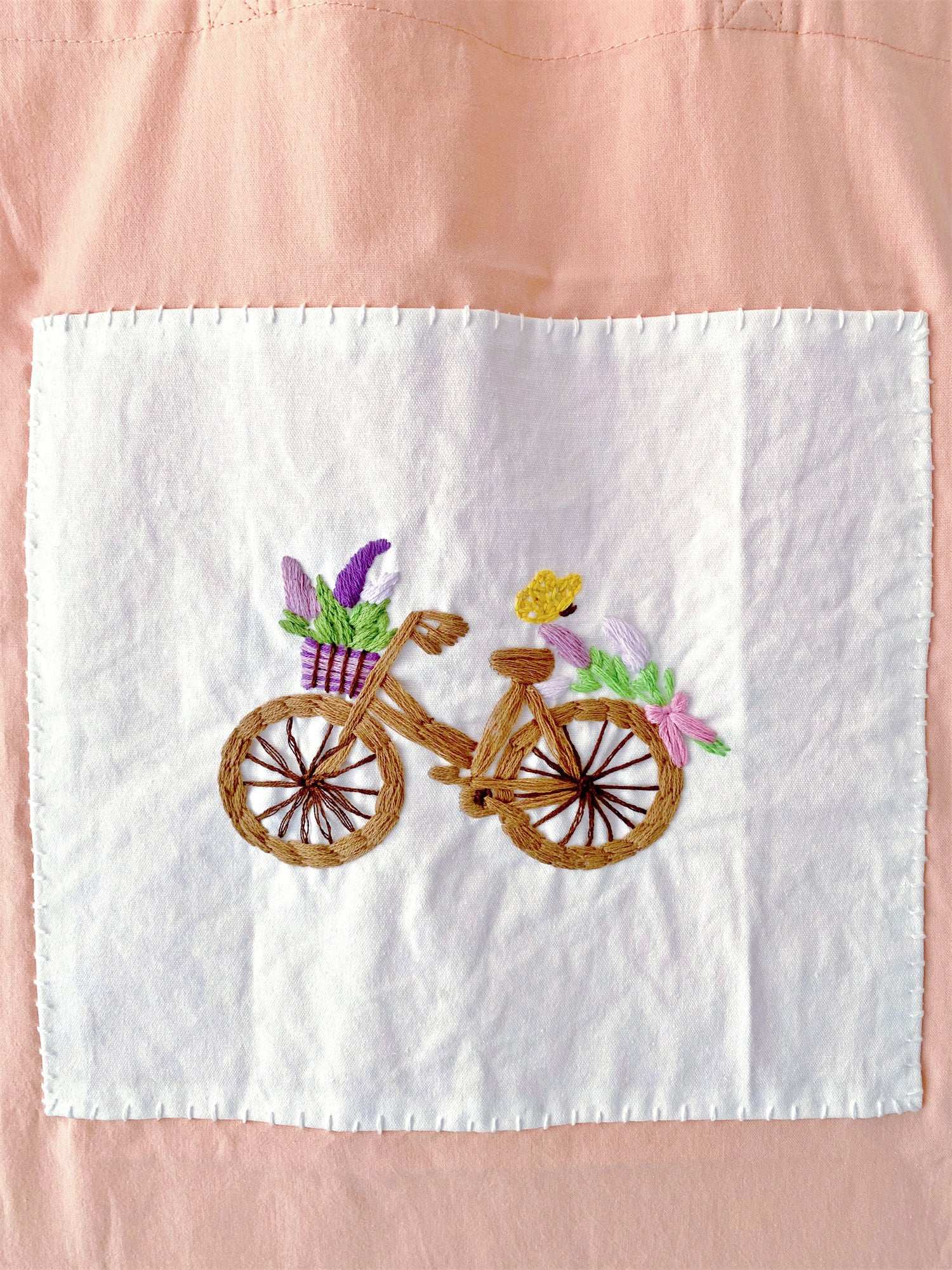 oversized hand stitched flower tote for travel or weekend trips