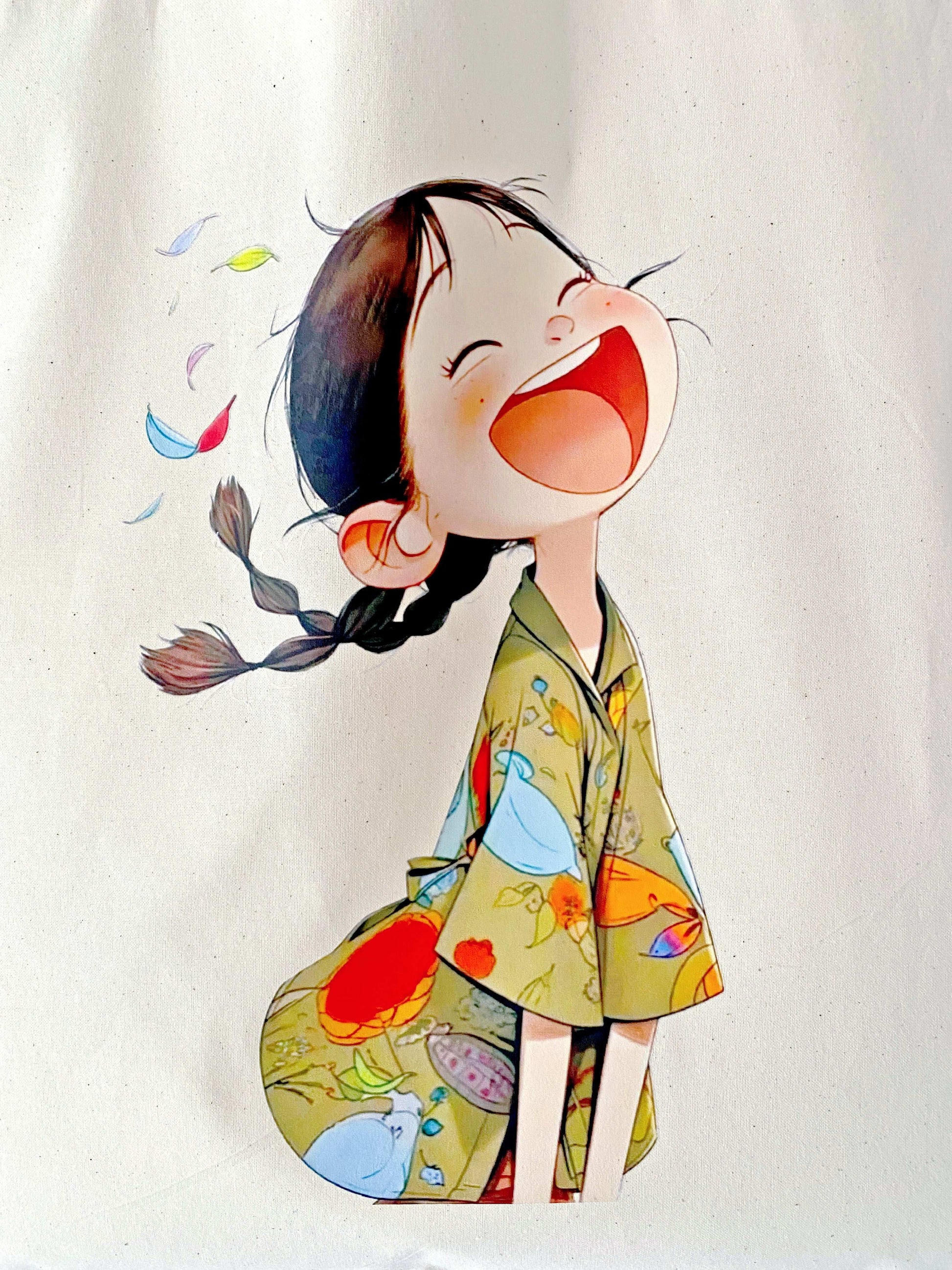 Eco-friendly shoulder bag with hand-printed design for everyday chic.