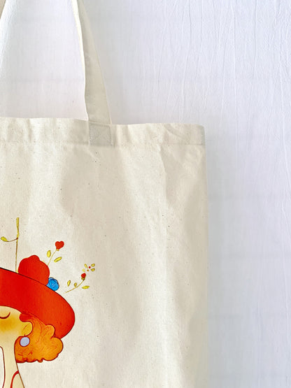 large capacity shoulder bag with hand printed art