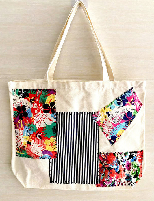 Hand-Stitched Multi-Purpose Canvas Tote Bag with Comfortable Shoulder Straps