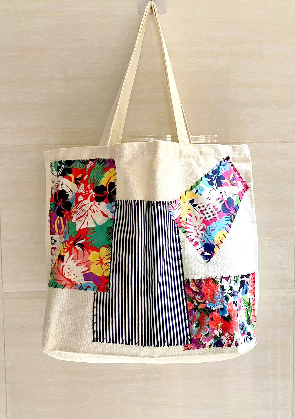 DIY Handmade Canvas Tote Bag for Shopping and Traveling