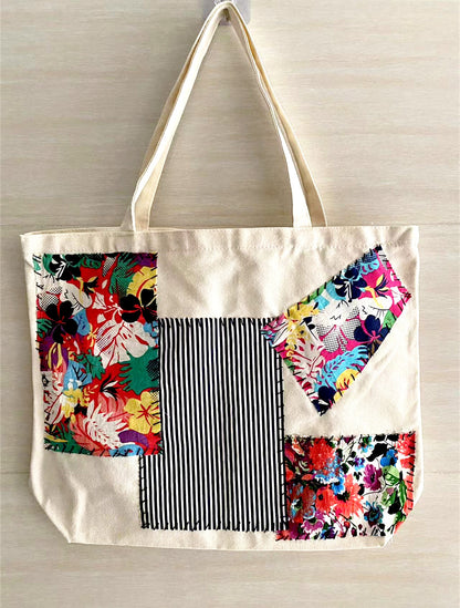 Handcrafted Patchwork Canvas Tote for Artisans