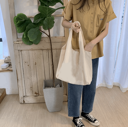 Unique Design Hand-Sewn Canvas Tote Bag with Large Capacity and Custom Patchwork for Everyday Use