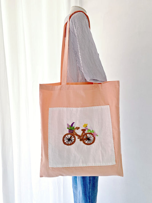 minimalist cotton bag with delicate embroidery for women who love slow living