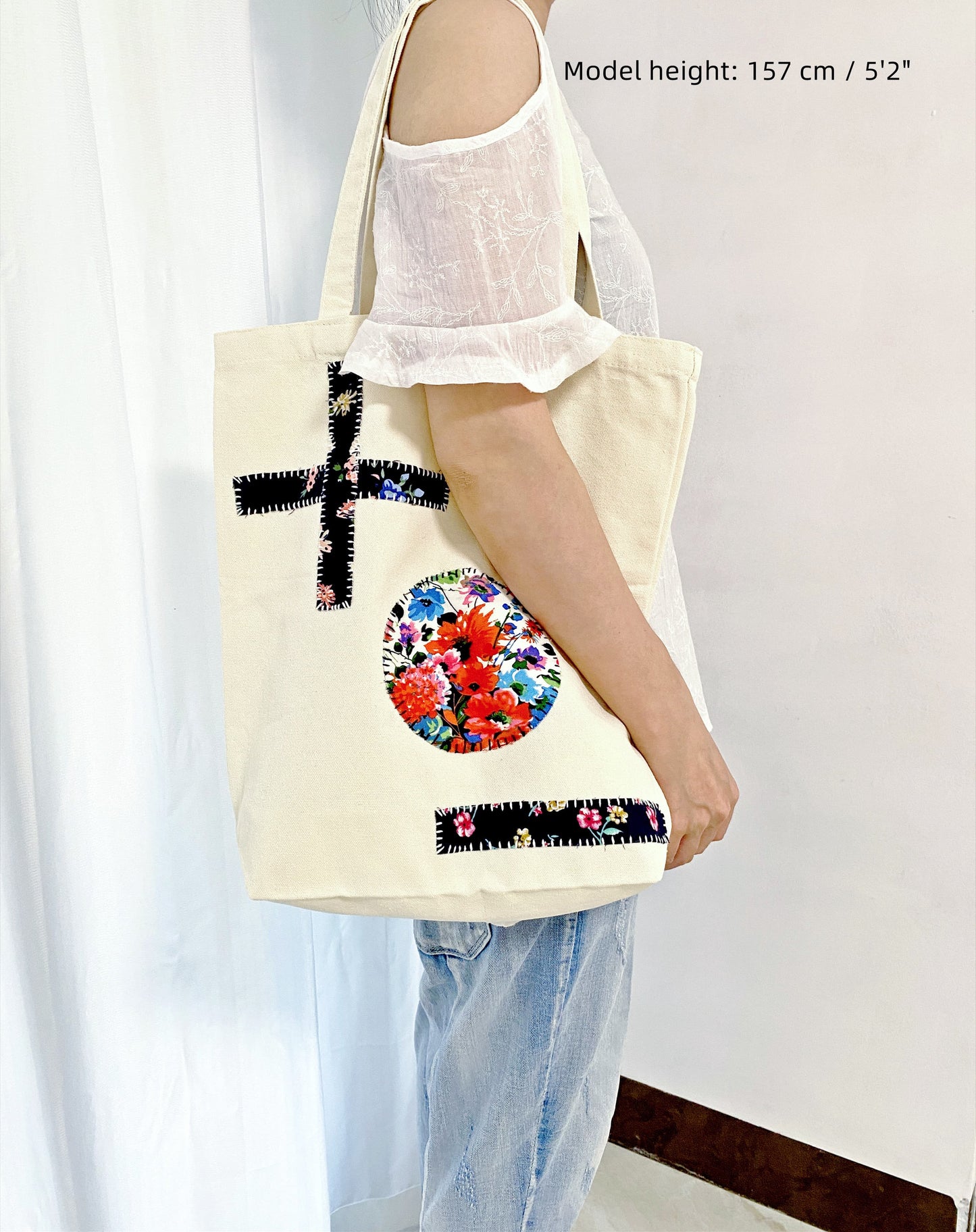 slow living inspired cotton shoulder bag with artisanal touch