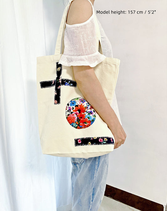 slow living inspired cotton shoulder bag with artisanal touch