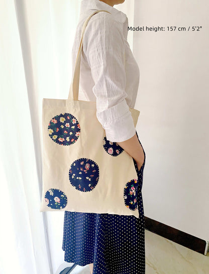 handmade patchwork canvas tote for women
