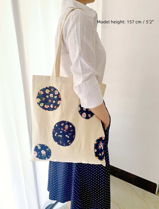 handmade patchwork canvas tote for women