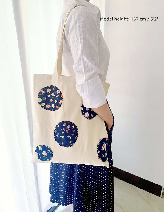 handmade patchwork canvas tote for women