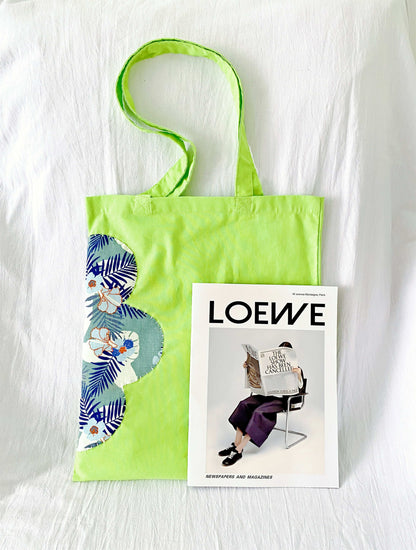 unique patchwork design tote for art lovers