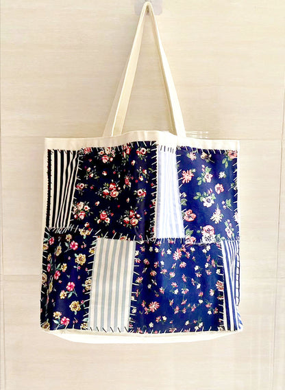 DIY Patchwork Canvas Tote Bag