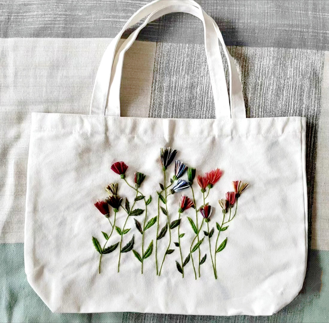 Premium Handmade Canvas Tote with Floral Embroidery for Fashionable and Functional Everyday Use