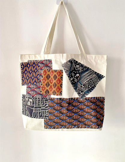 Stylish Eco-Friendly Tote Bag with DIY Stitching for Everyday Use