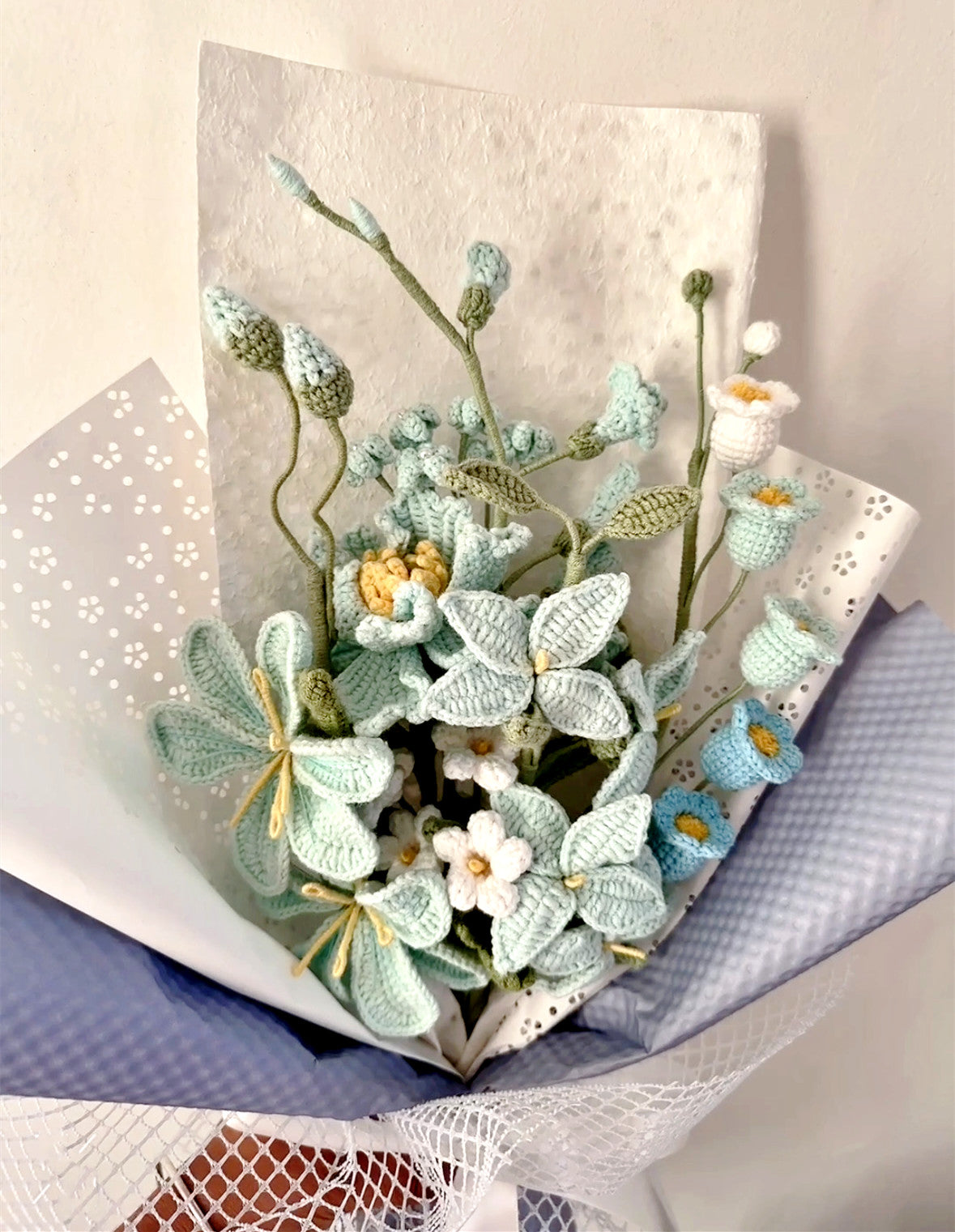 Custom Crocheted Flower Bouquets for Indoor Decoration