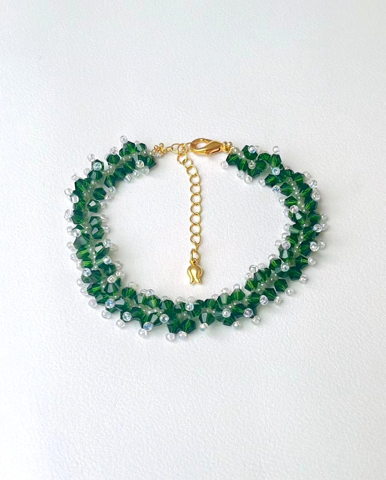 Stylish Crystal Bead Link Bracelet Handmade with Care