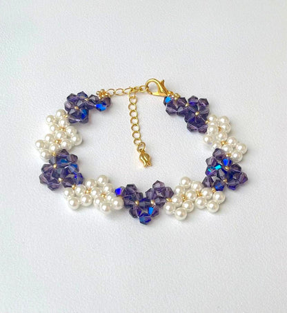 Crystal Bead Link Bracelet with Delicate Craftsmanship
