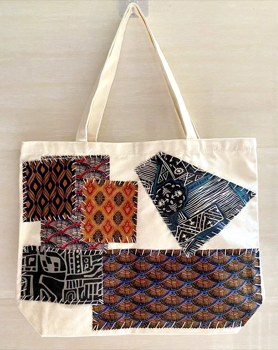 Handmade Fabric Tote Bag with Personalized Design and Durable Canvas Material