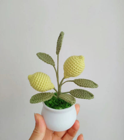 Hand-Woven Flower Lemon Plant Ornament