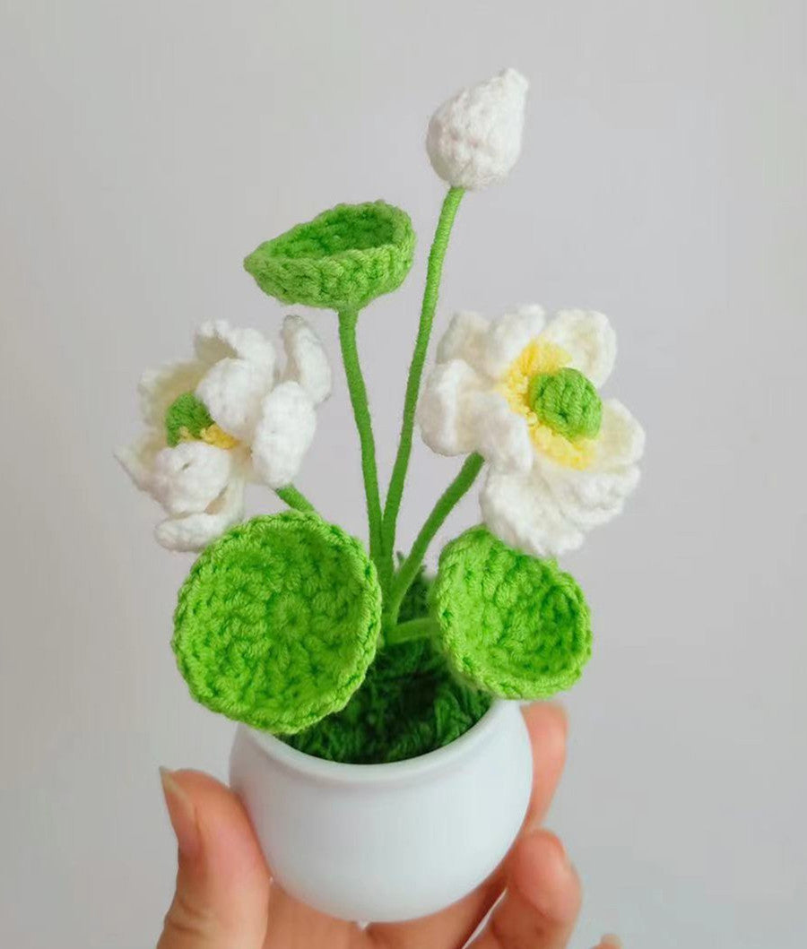Handcrafted crochet flowers for home decoration