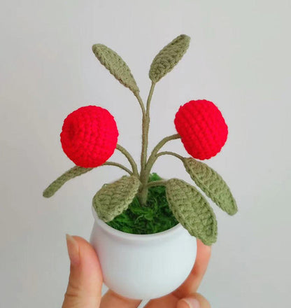 Intricate Crocheted Floral Desk Ornament for Workspace