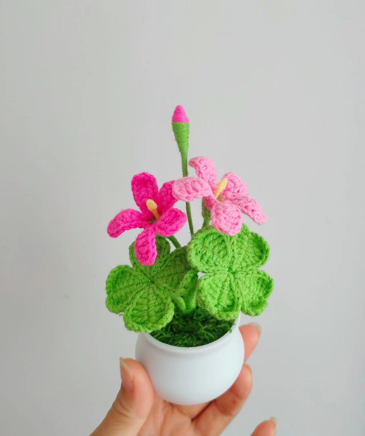 Exquisite Handmade Floral Potted Plant Décor for Gift