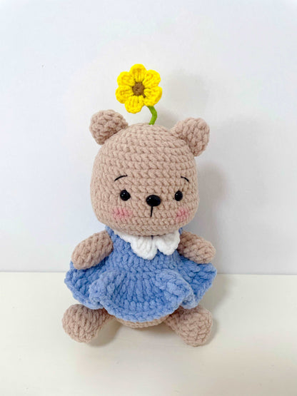 Adorable Crochet Teddy Bear Sculpture for Sustainable Lifestyle