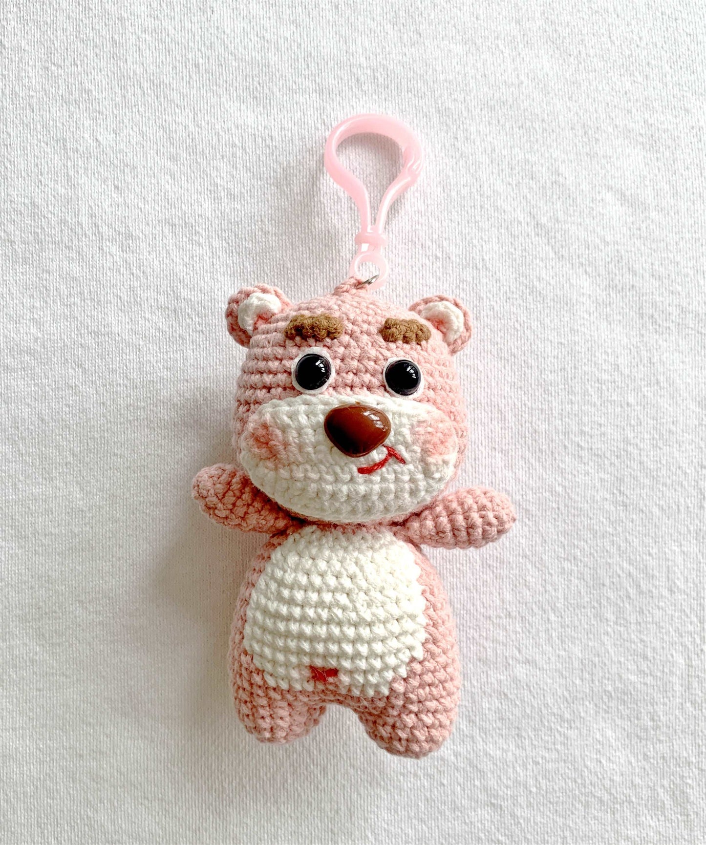 Knitted Bear Bag Charm for Baby Strollers and Diaper Bags