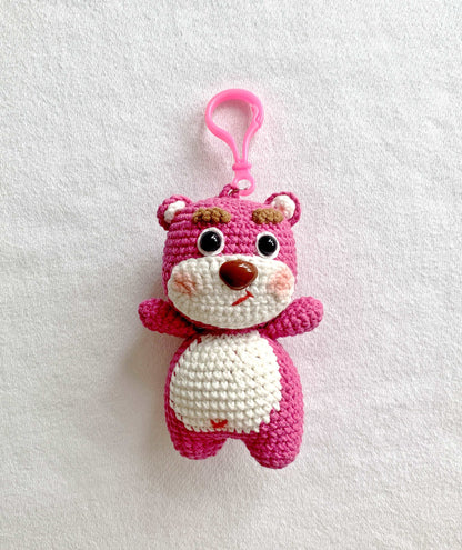 Small Crochet Teddy Bear Keychain Gift Idea