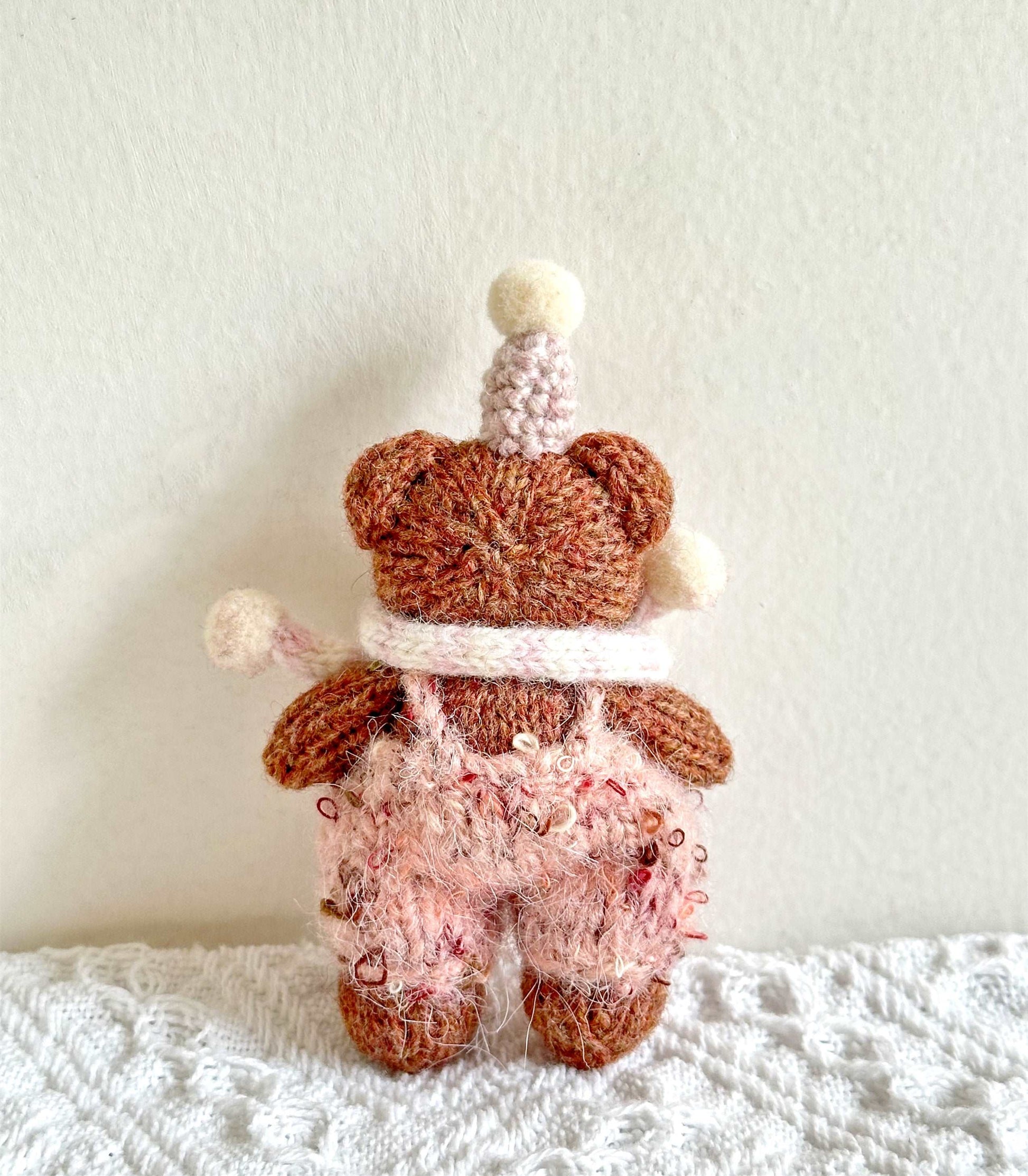 Minimalist Crochet Bear Ornament