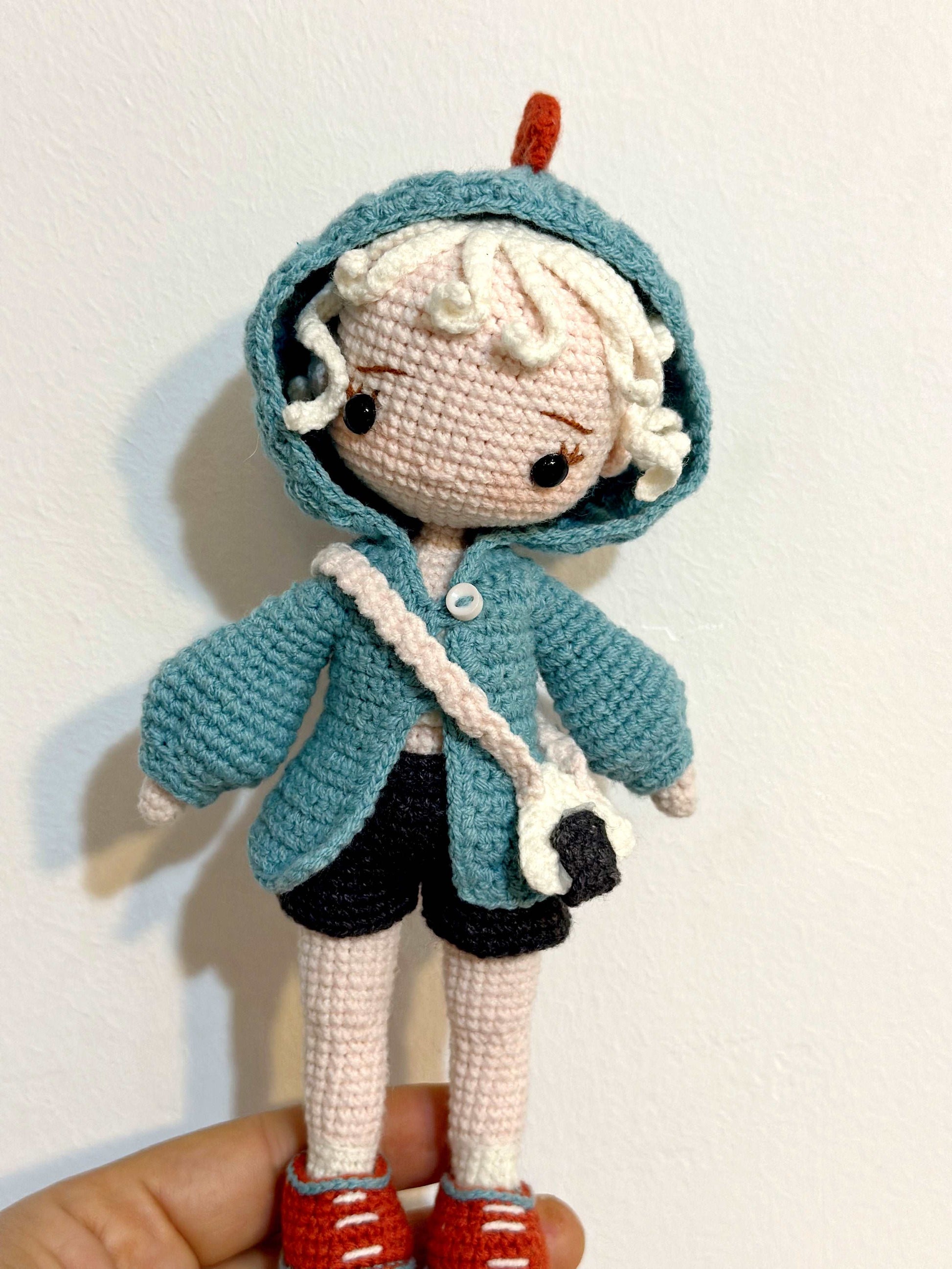 Knitted Boy Doll Figurine for Nursery Room Decoration and Playtime