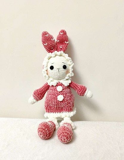 Artisan Crocheted Bunny Sculpture